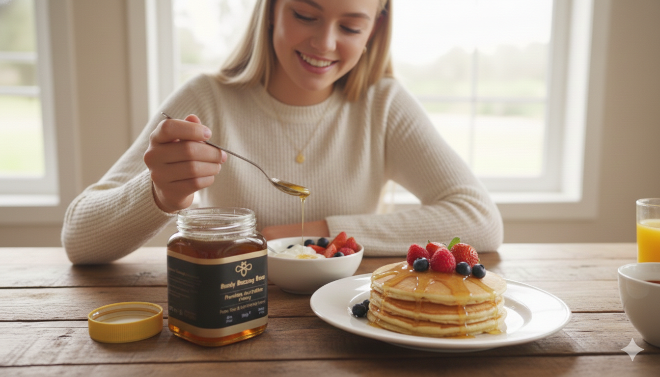 Enjoying honey