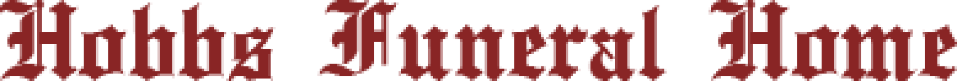 The text "Hobbs Funeral Home" in a dark red, gothic-style font.