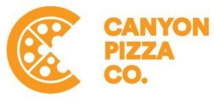 A canyon pizza co. logo with a slice of pizza