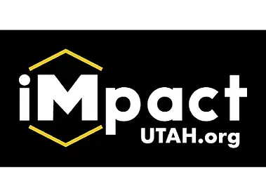 The logo for impact utah.org is on a black background.
