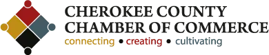 The logo for the cherokee county chamber of commerce