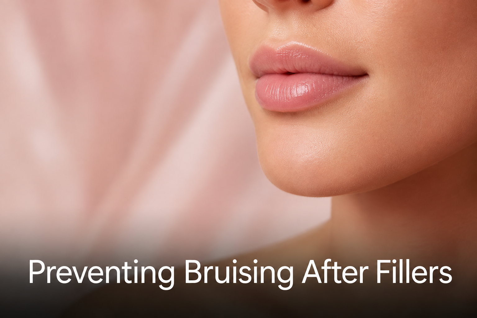 Close up of lips representing dermal filler bruising prevention guide