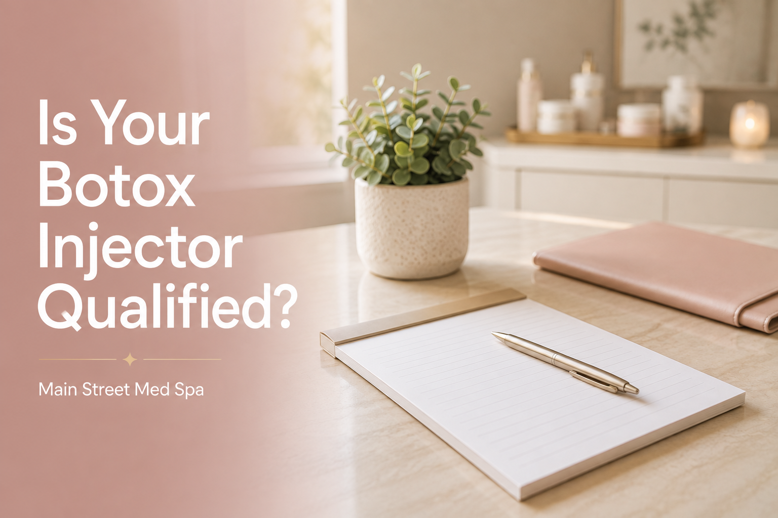 Consultation desk representing how to verify a Botox injector's qualifications at Main Street Med Spa