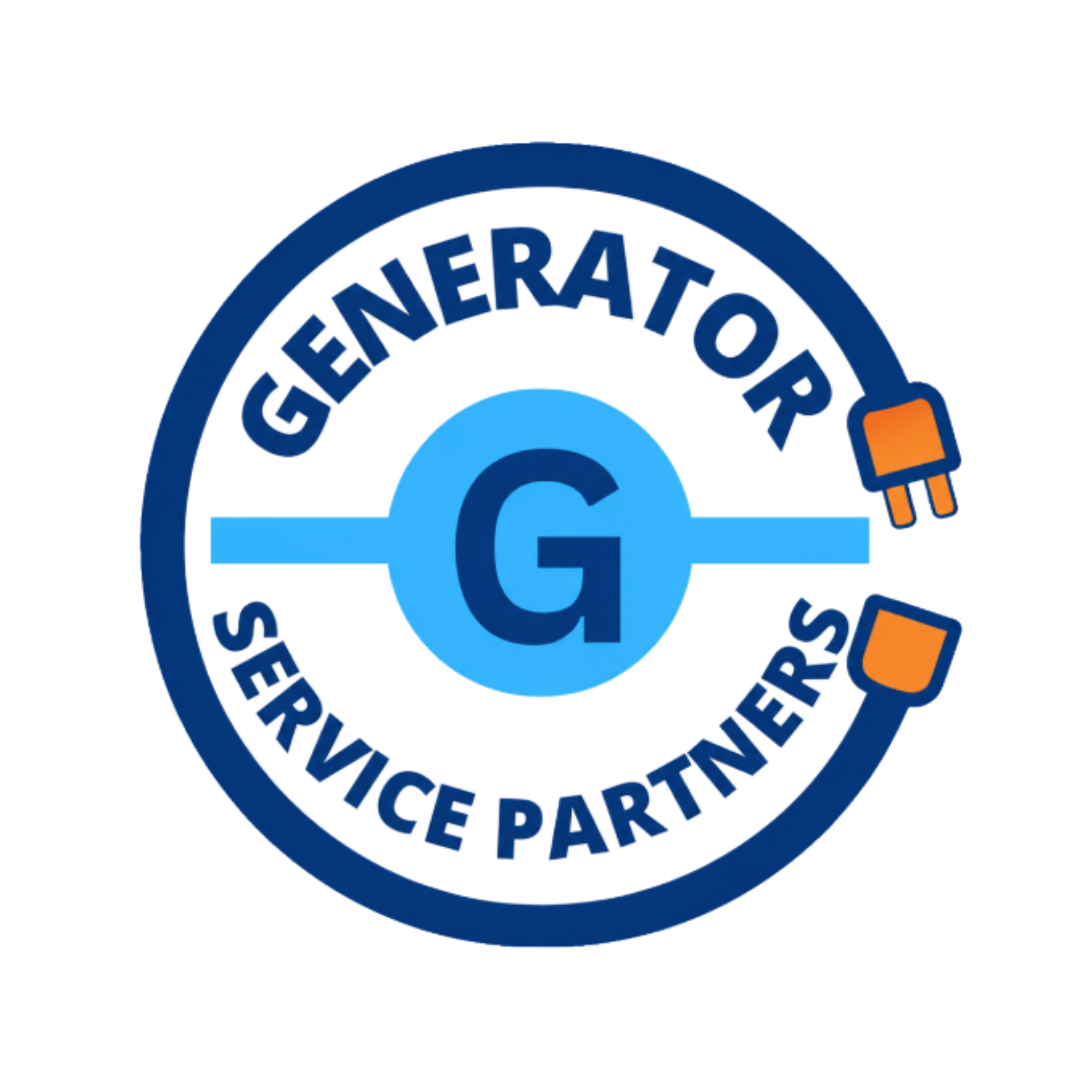 Generator Service Partners circular blue logo with plug icons and a large G in the center