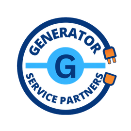 Generator Service Partners circular blue logo with plug icons and a large G in the center