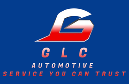 GLC Automotive logo on blue with red and white emblem and slogan &ldquo;Service You Can Trust&rdquo;