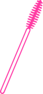 Pink mascara wand icon on a white background