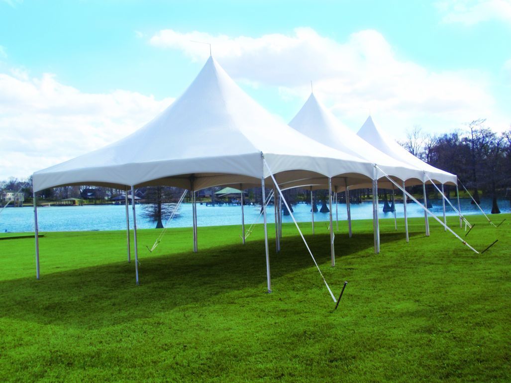 20' x 20' White High Peak Frame Tent rental