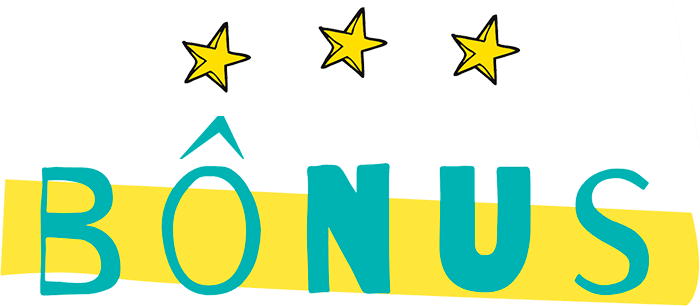 A palavra bônus com três estrelas