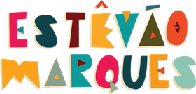 Um logotipo colorido para Estevão Marques em um fundo branco