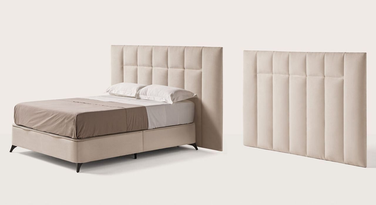 SENTIX Across headboard and Pola storage bed base 