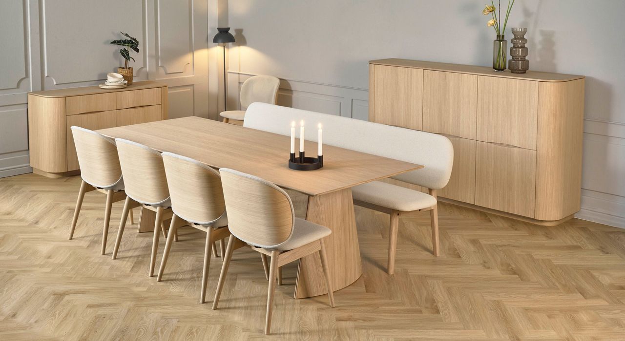 Large display of Solid wood Scandinavian furniture in Marbella and Estepona on the Costa Del Sol Spain 