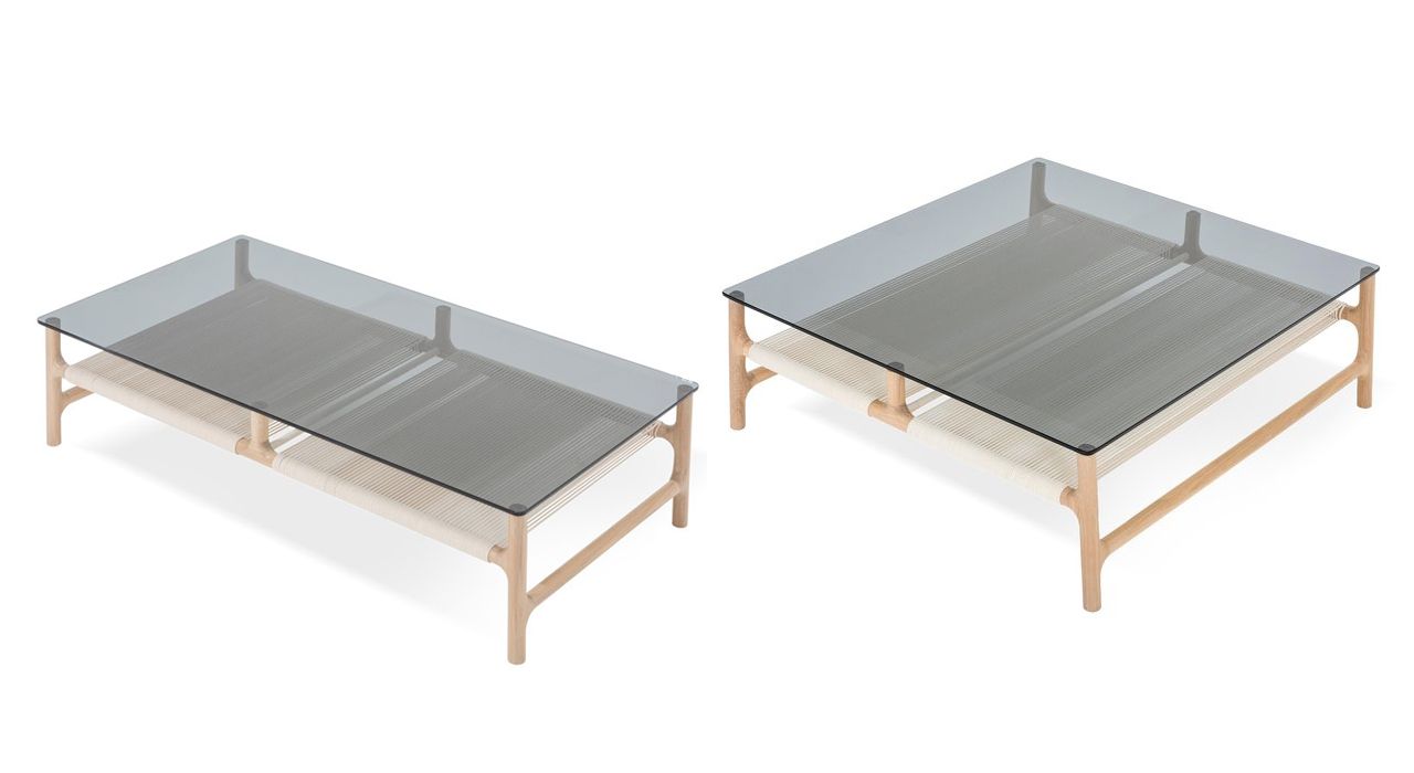 Glass designer coffee table for modern living room interiors