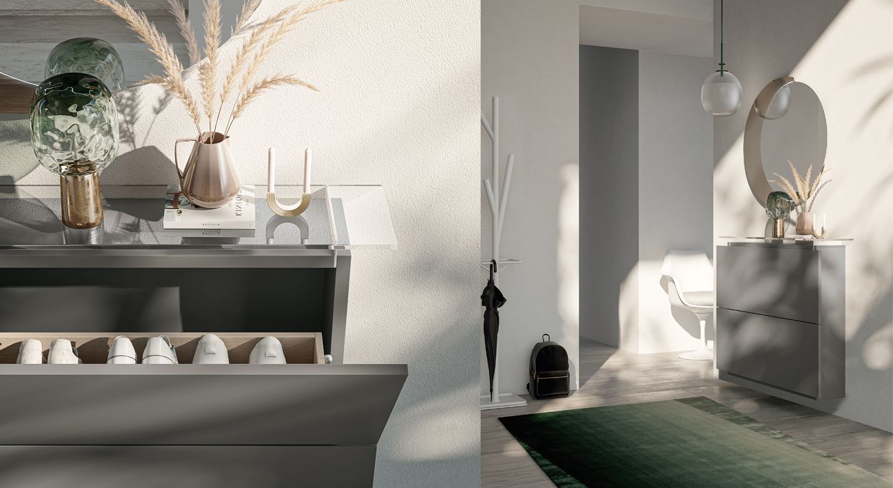 Dall Agnese Birex shoe storage furniture for hallways and entrances in Marbella and estepona.