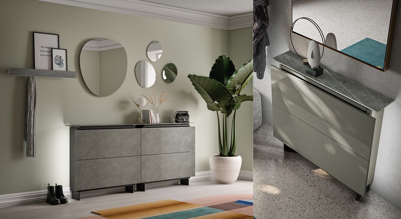 Dall Agnese Birex shoe storage furniture for hallways and entrances in Marbella and estepona.