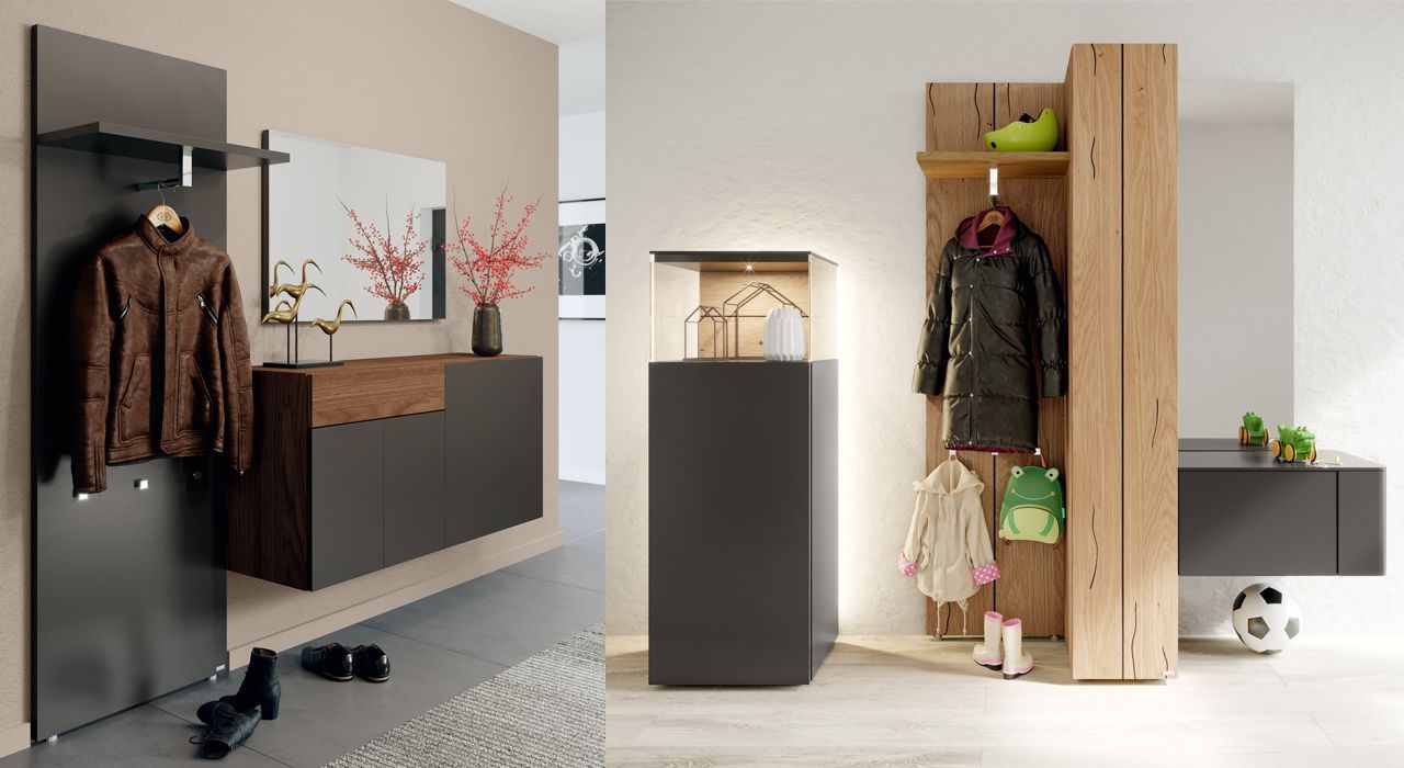 Luxury Cloths hanging and shoe storage furniture for entrance in Marbella and estepona