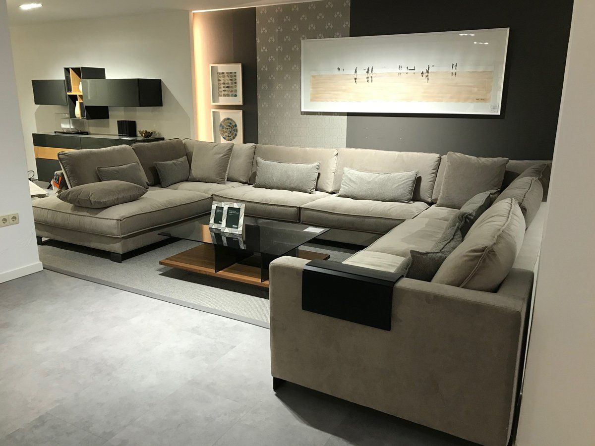 Modern living room furniture display in VIP Environment showroom Marbella Estepona