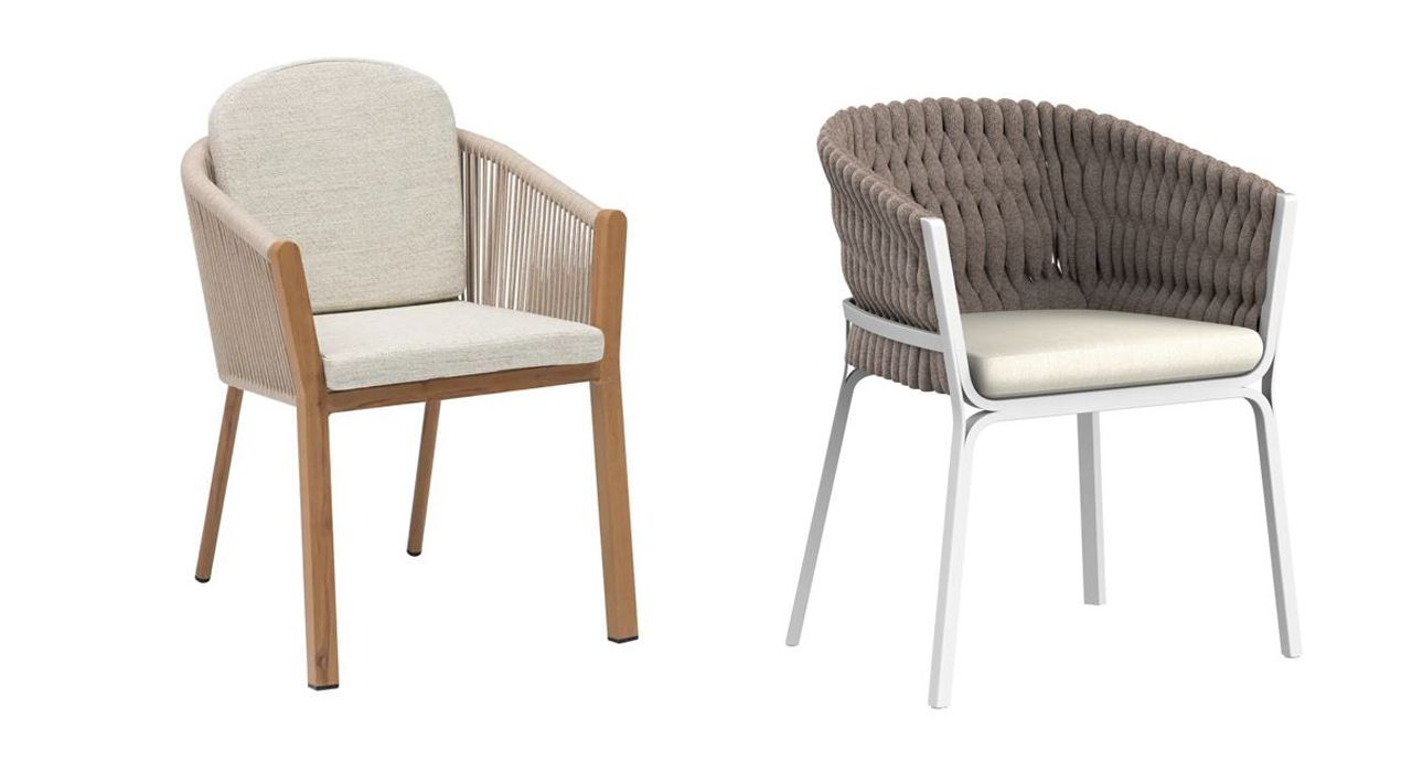 Getafe and Chili Exterior dining chairs suitable for terrace and garden dining.