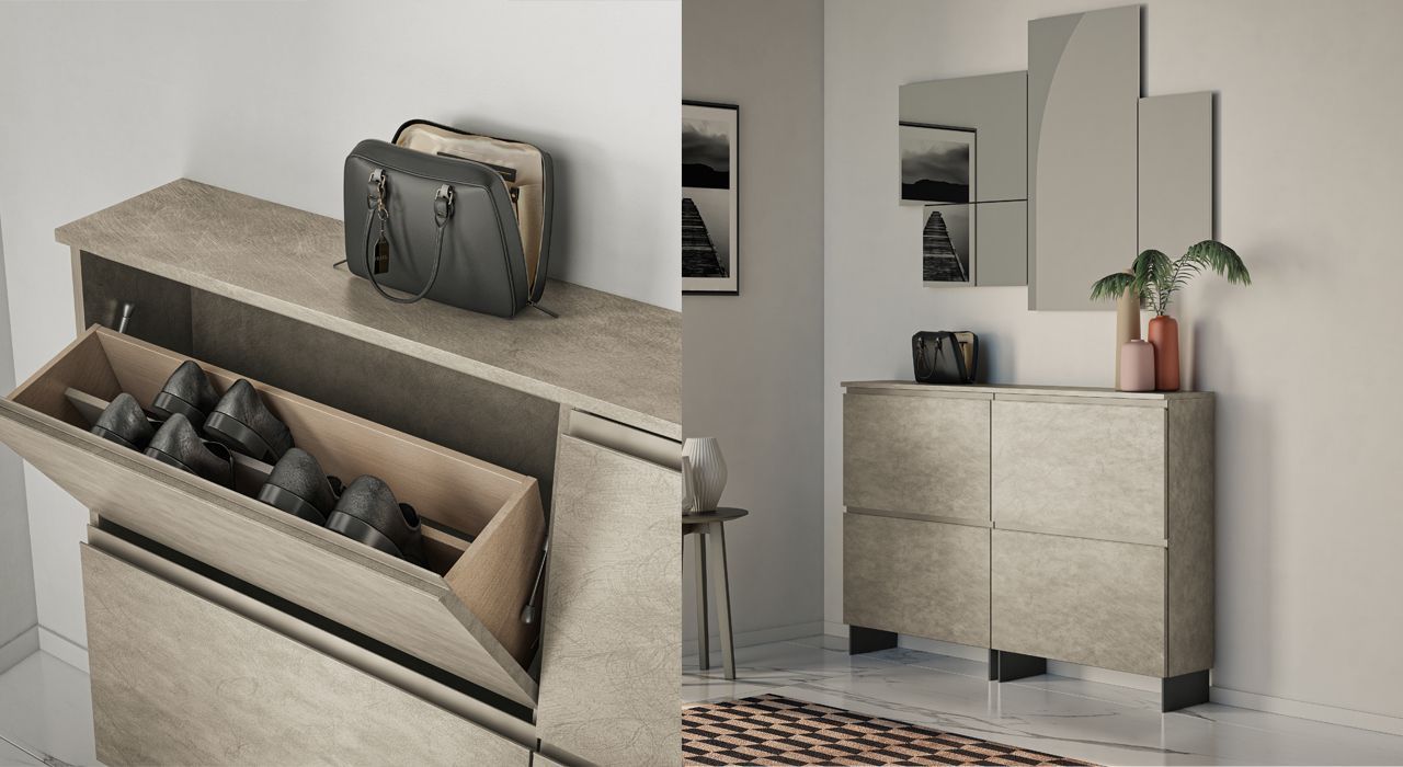 Dall Agnese Birex shoe storage furniture for hallways and entrances in Marbella and estepona.