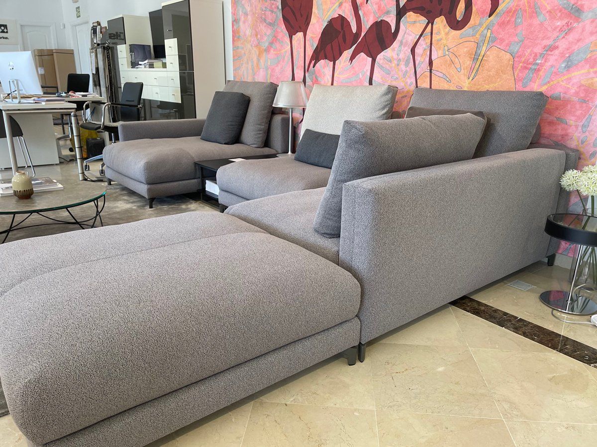 Modern living room furniture display in VIP Environment showroom Marbella Estepona