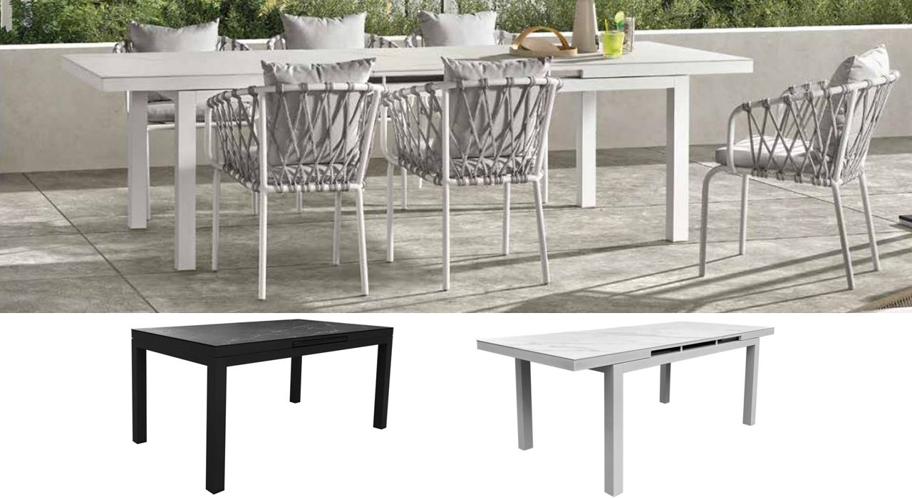 Gescova Pozzato outdoor Dining Tables in lacquer and ceramic