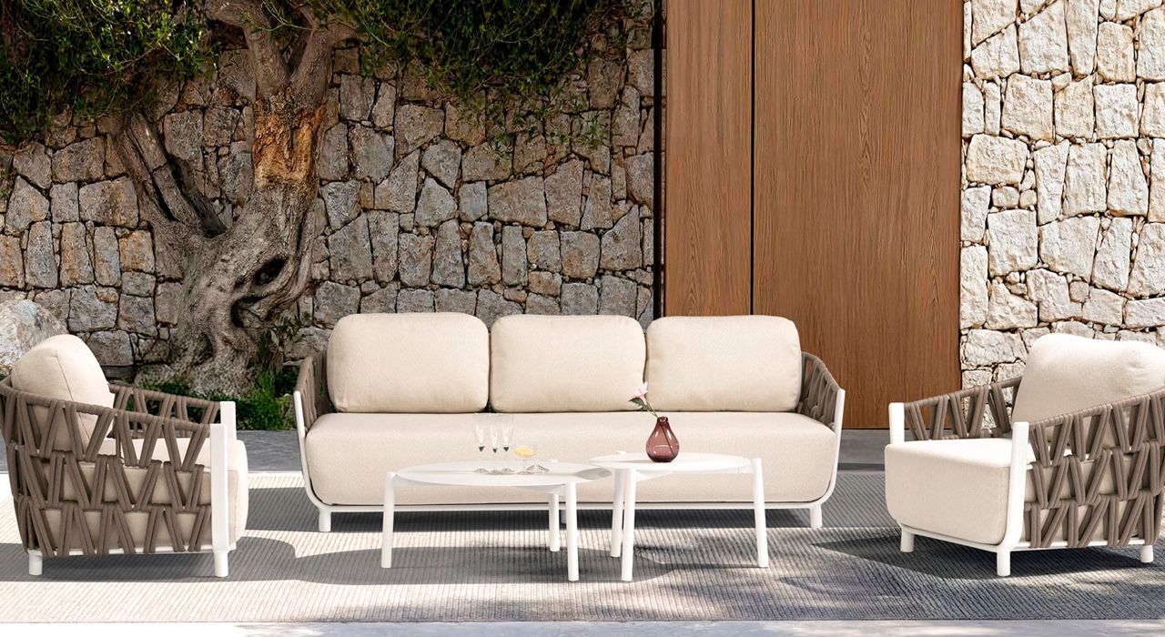 High end luxury Outdoor terrace furniture in Marbella and Estepona Costa del Sol Spain.
