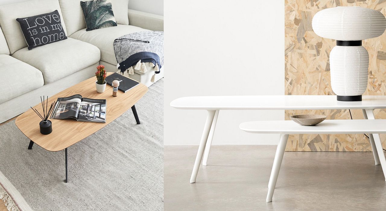 Designer coffee table in a contemporary living room interior in Marbella
