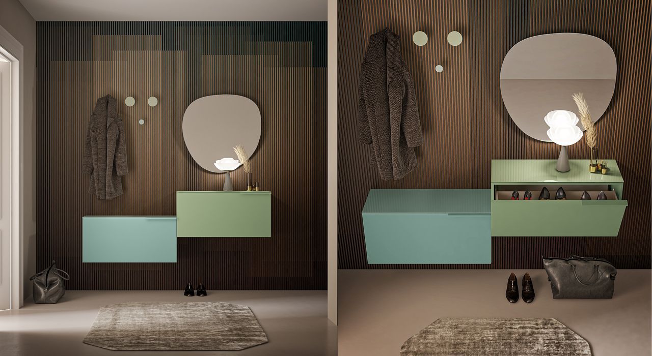Dall Agnese Birex shoe storage furniture for hallways and entrances in Marbella and estepona.