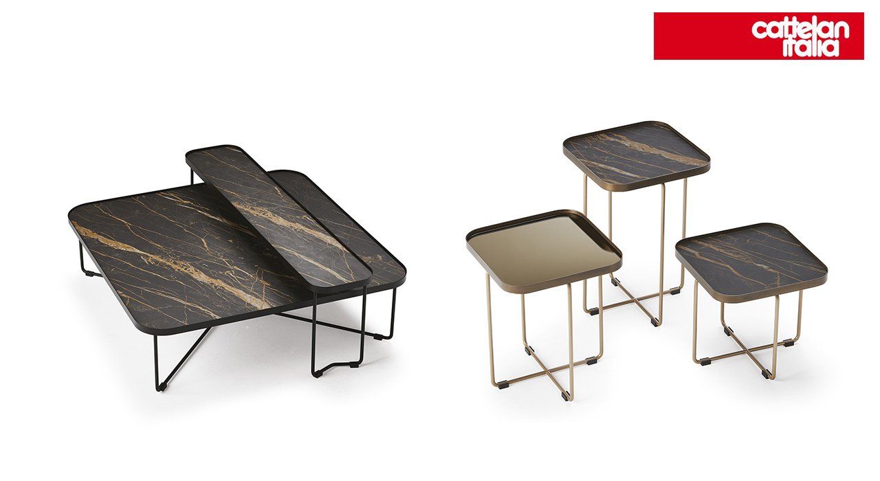 Designer coffee tables and luxury side tables in a modern living room by VIP Environment