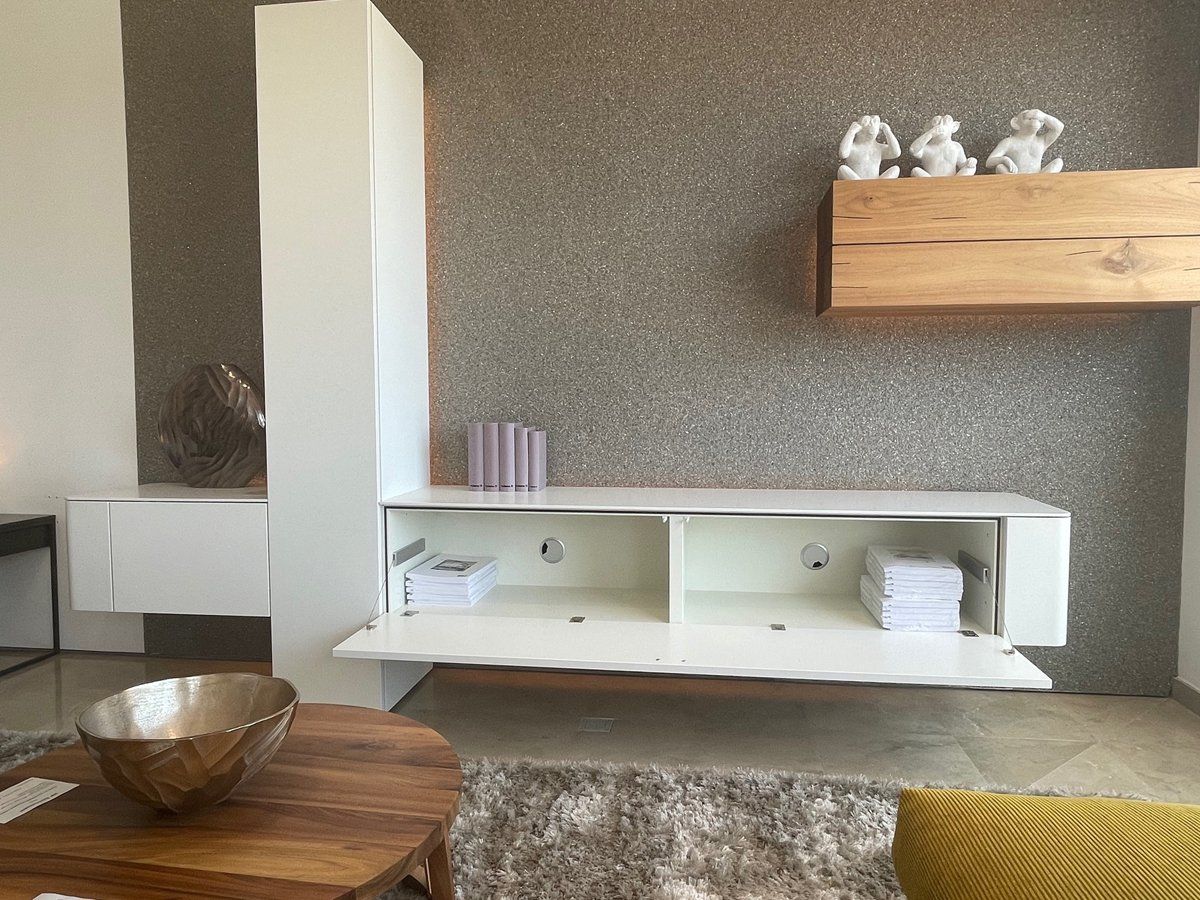 Modern living room furniture display in VIP Environment showroom Marbella Estepona
