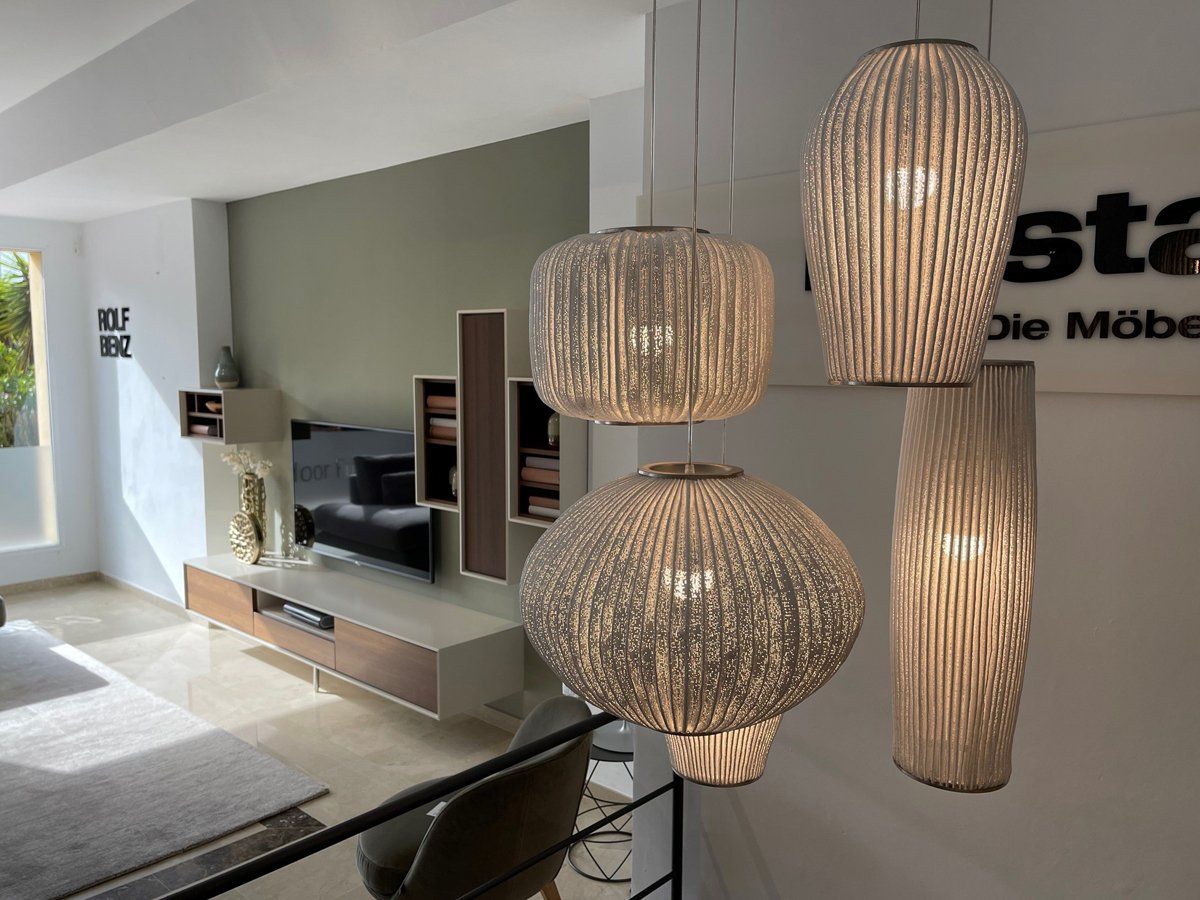 Modern lighting display in VIP Environment showroom Marbella Estepona