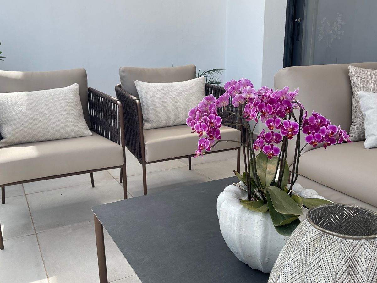 Modern luxury terrace furniture design project in Estepona