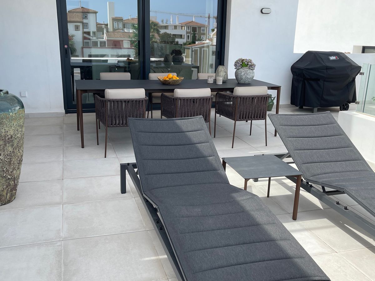 Modern luxury terrace furniture design project in Estepona