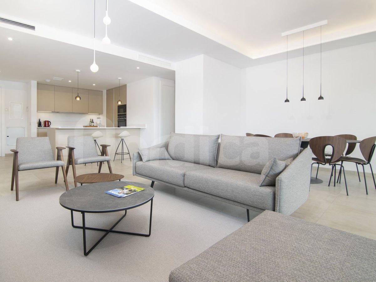 Luxury living and dining room furniture project in Estepona by VIP Environment for luxury rental