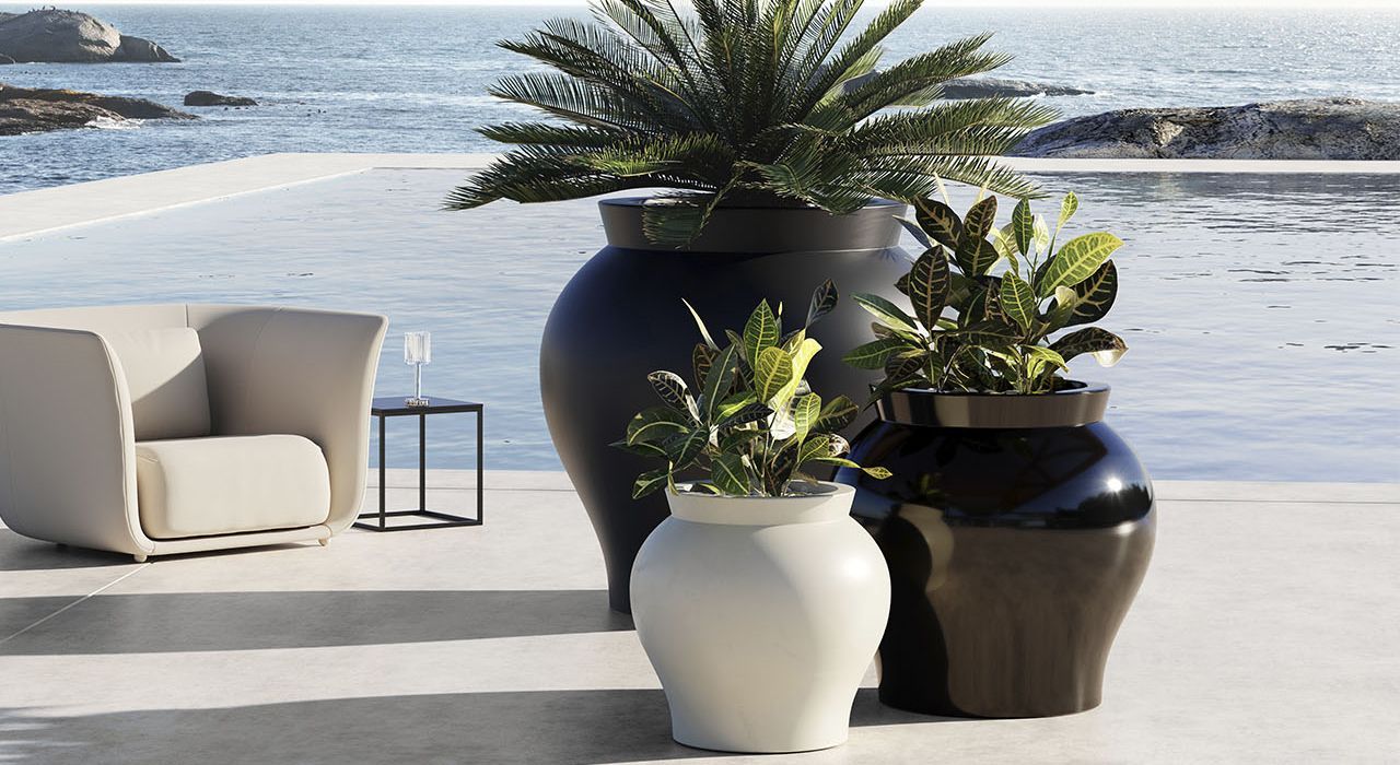luxury garden and terrace vases or pots for sale in Marbella and Estepona, Spain