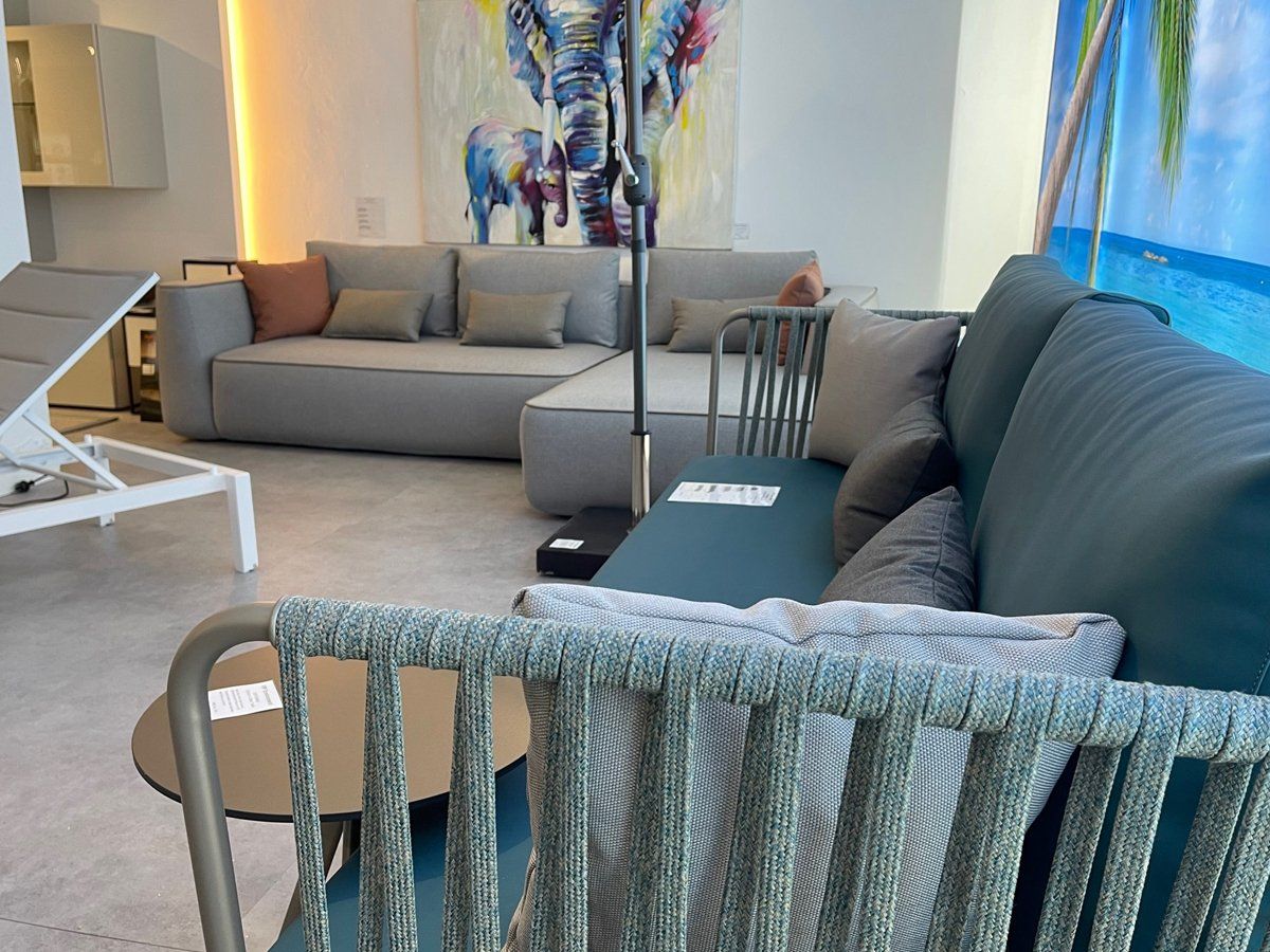 Outdoor furniture display in VIP Environment showroom Marbella Estepona