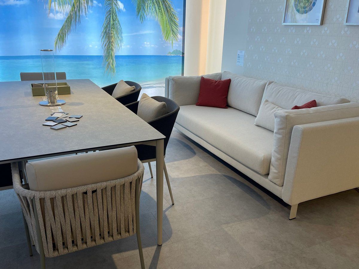 Outdoor furniture display in VIP Environment showroom Marbella Estepona