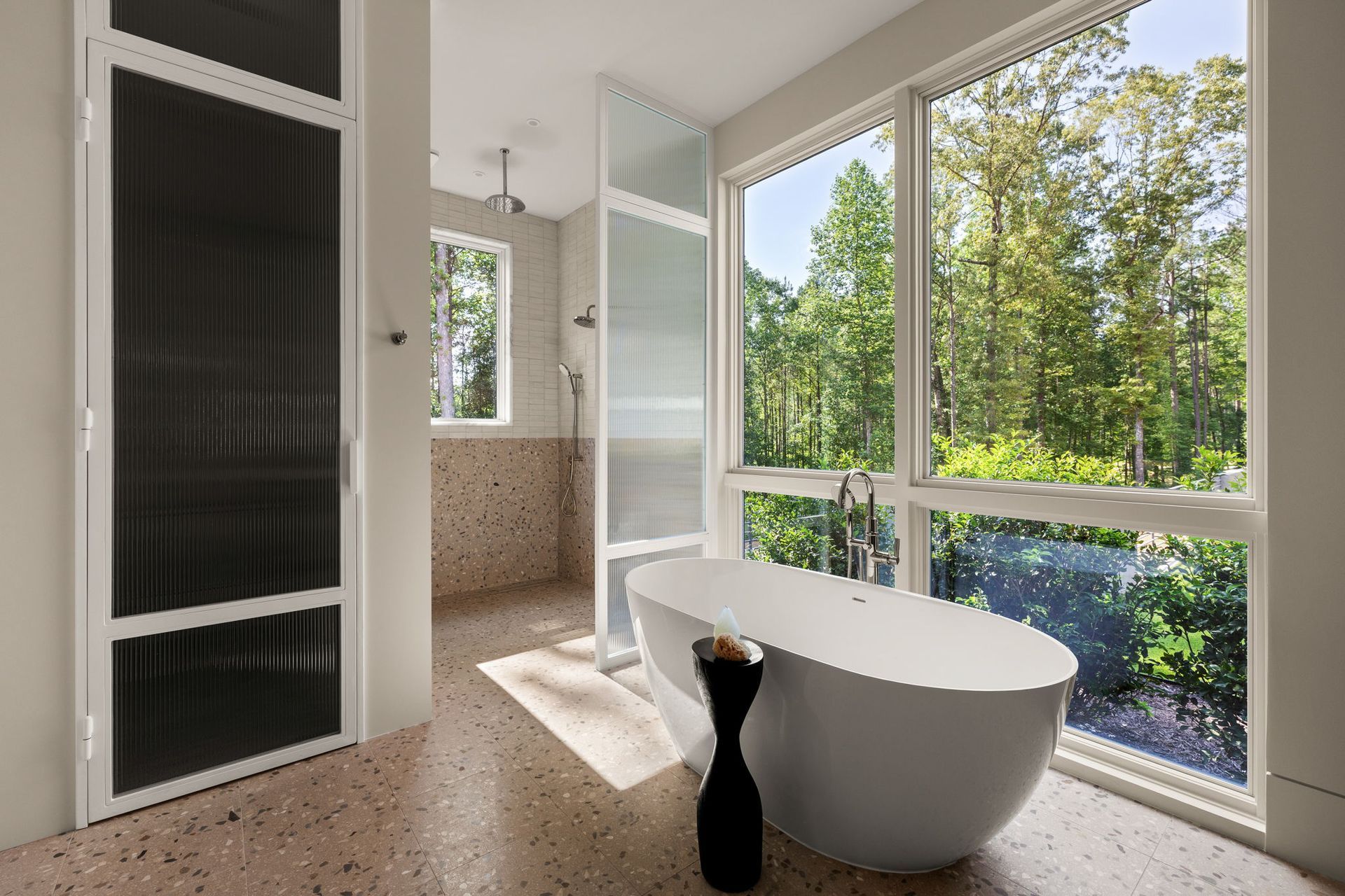Spa bathroom with freestanding soaking tub