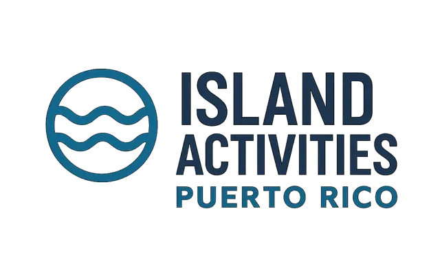 Island Activities Puerto Rico logo with teal wave icon and navy text
