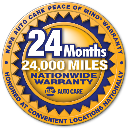 24 Months / 24,000 Miles NAPA Auto Care Warranty | China Spring Lube & Service