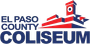 El Paso County Coliseum logo with building graphic and blue text.