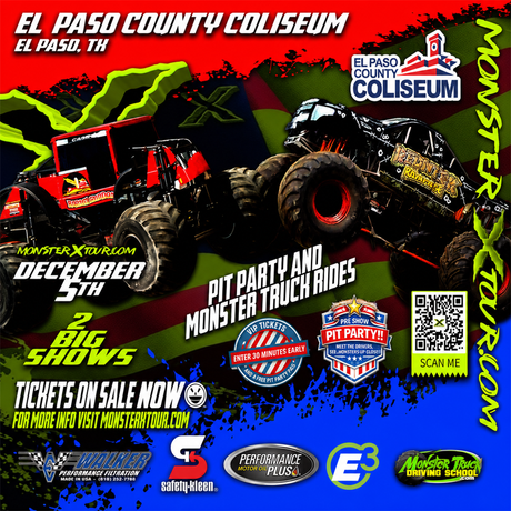 Pandora & Flans concert poster. Six women pose, dates listed for El Paso County Coliseum, TX, February 8, 2026.