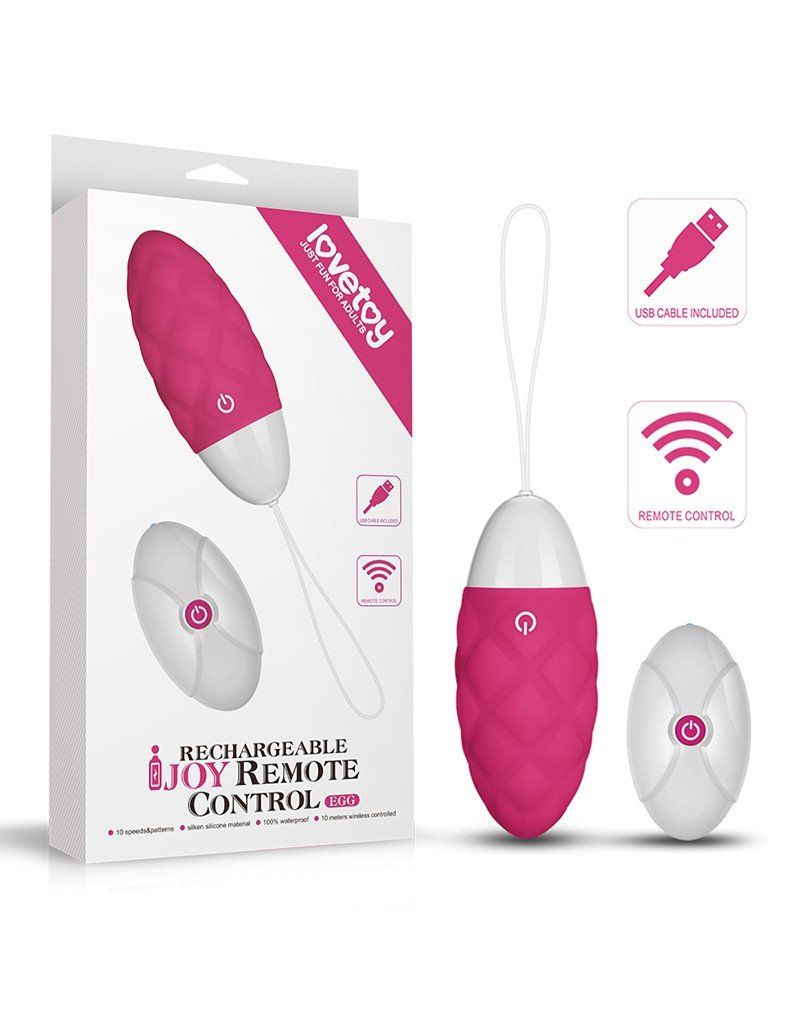 Dit oplaadbare vibrerende eitje heeft 10 verschillende patronen van vibraties en pulsen. Het eitje kan worden gebruikt met of zonder de afstandsbediening. De afstandsbediening heeft 2x AAA-batterijen nodig, maar de vibrator is oplaadbaar voor onbeperkt plezier.