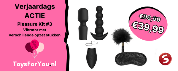 Pleasure kit nr. 4 vibrator met opzetstukken vibrator en anaal seksspeeltje