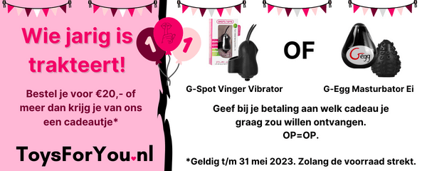Iedere klant krijgt een seksspeeltje bij zijn of haar bestelling.