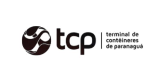 Um logotipo preto e branco para TCP -  terminal de conteneres de paranaguá