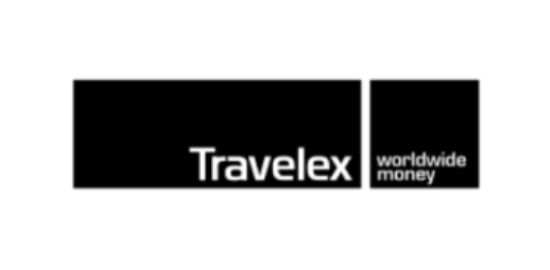 Um logotipo preto e branco para travelex worldwide money