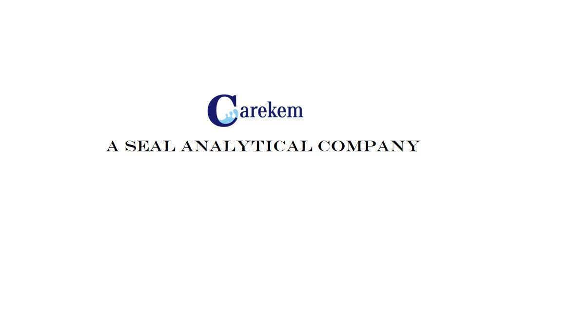 Carekem logo with blue “C” and tagline “A SMALL AND PRETTY COOL COMPANY” on white background