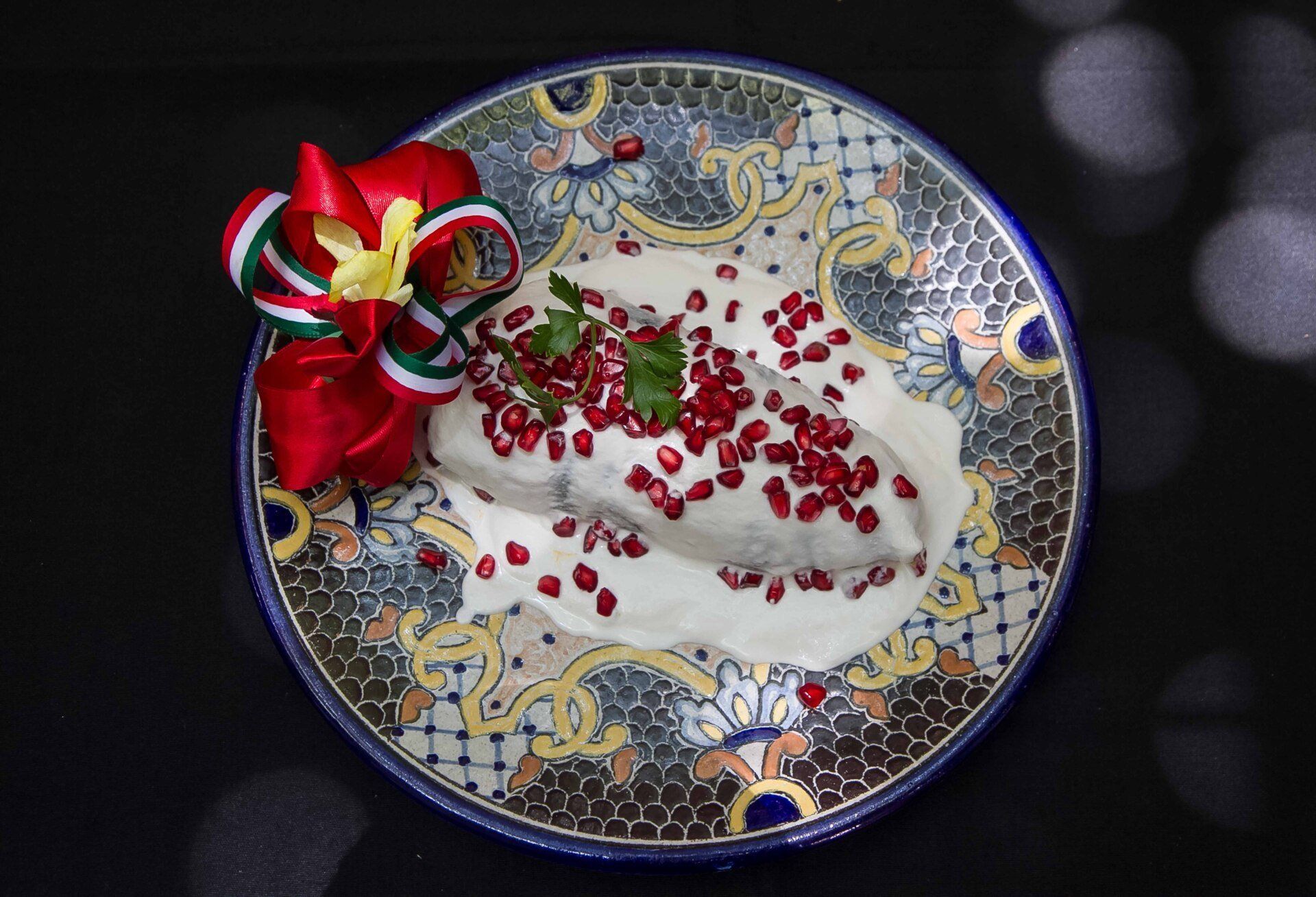Chiles en nogada de restaurante Azul 
