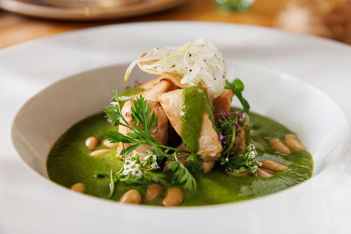 Mole verde cerdo de restaurantes Azul